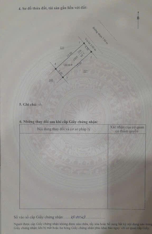 Bán lô đất mặt phố KDC Trái Bầu, ph Lê Thanh Nghị, TP HD, 69.75m2, mt 4.5m, đường 13.5m 4