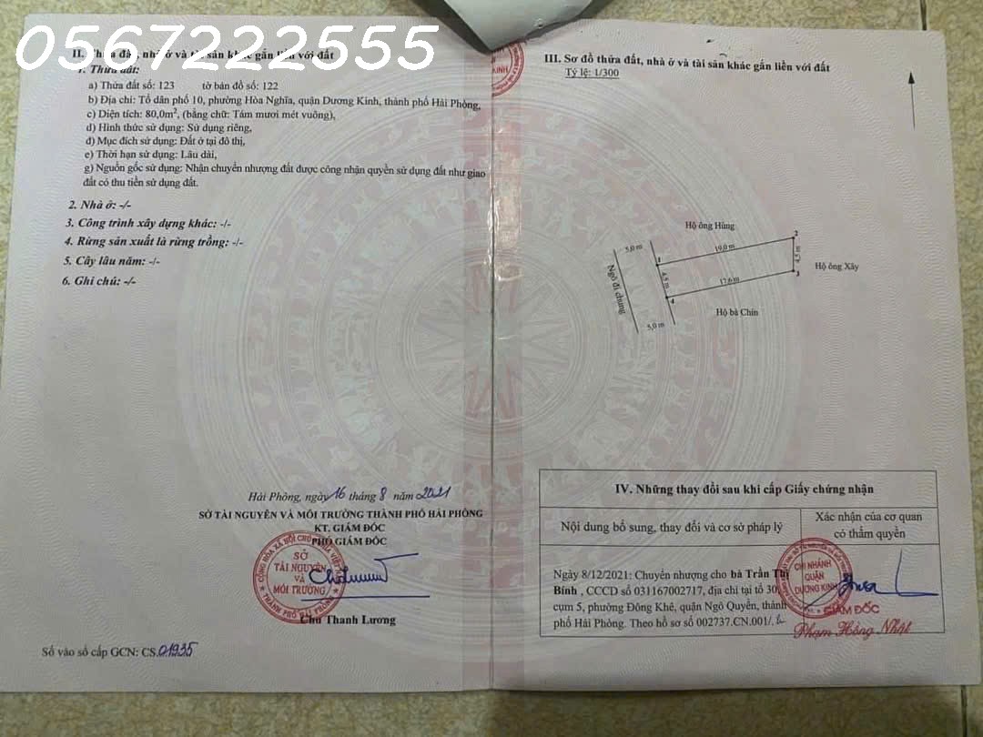 Bán đất Ngõ 100 Tư Thủy, Hòa Nghĩa đường nhựa 5m ô tô quay đầu - ZALO 0567 222 555 5