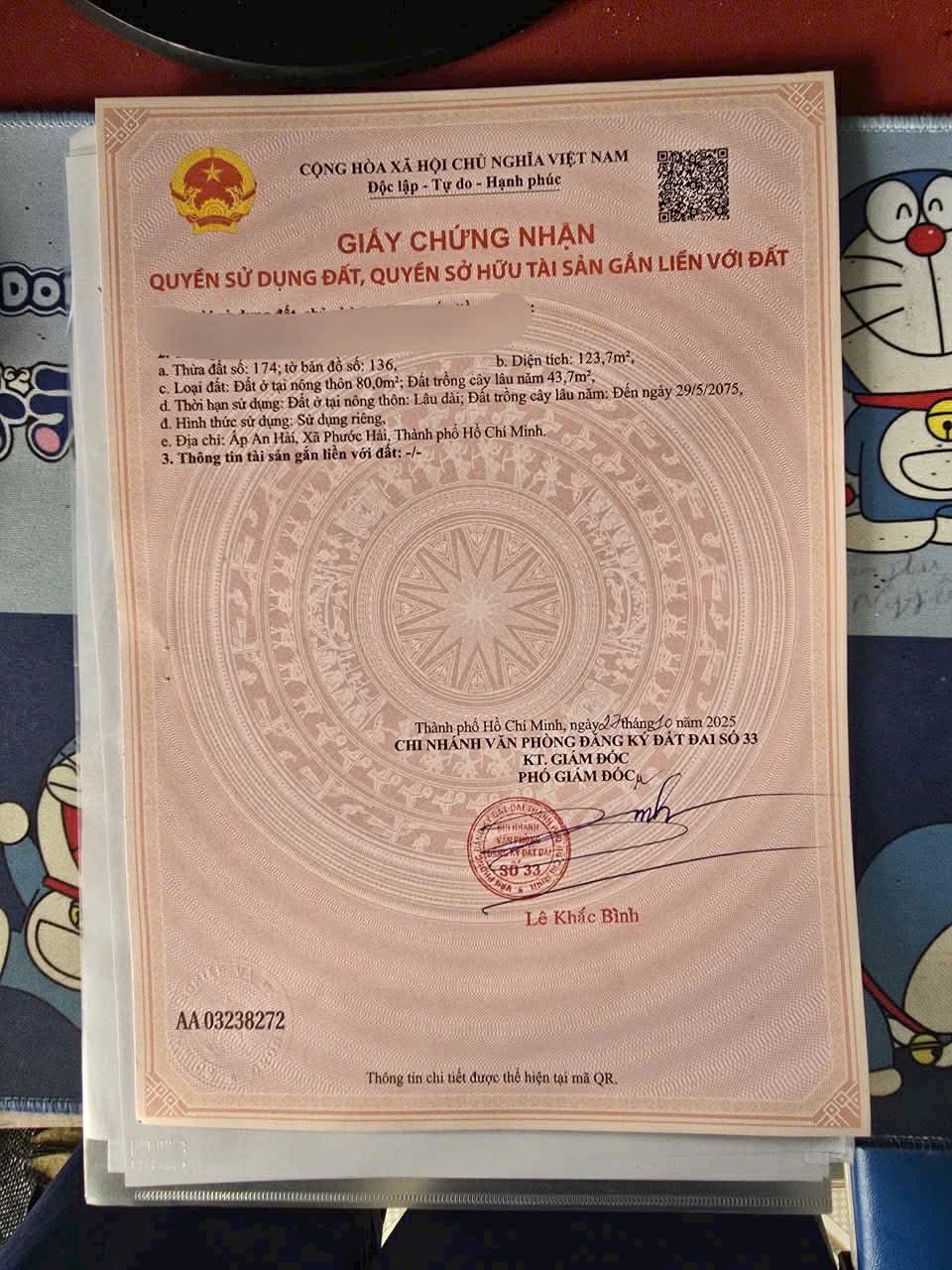 Cần bán Đất đường Võ Văn Kiệt, Xã Lộc An, Diện tích 124m², Giá 1.23 Tỷ