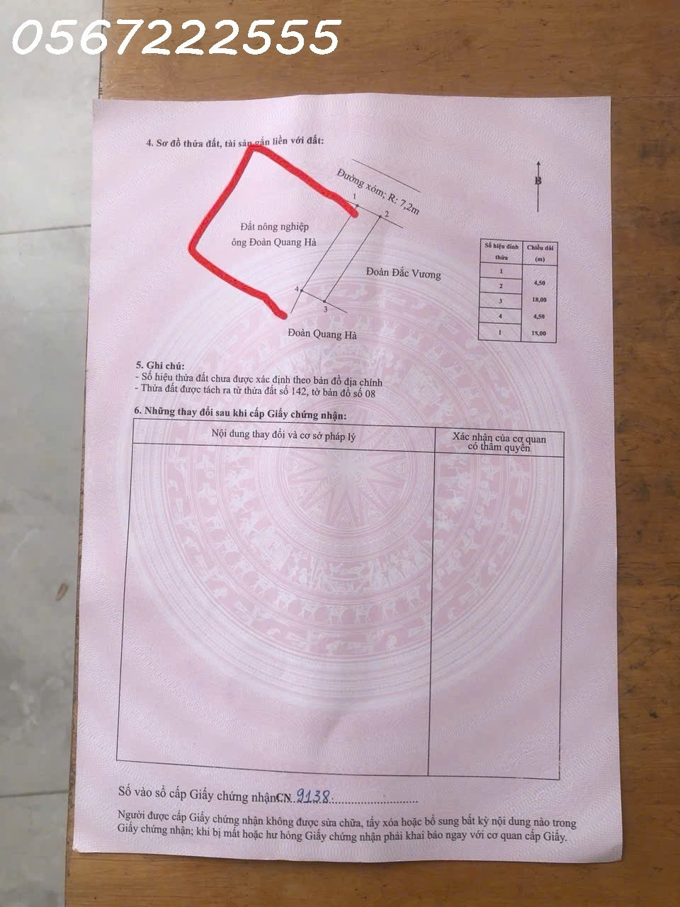 Bán đất nhà vườn mặt đường trục thôn Kính Trực, Tân Phong chỉ 1,9xx tỷ - ZALO 0567 222 555