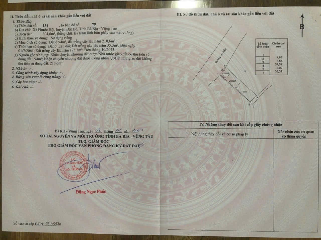 Cần bán Đất đường Võ Văn Kiệt, Xã Lộc An, Diện tích 216m², Giá 1.4 Tỷ