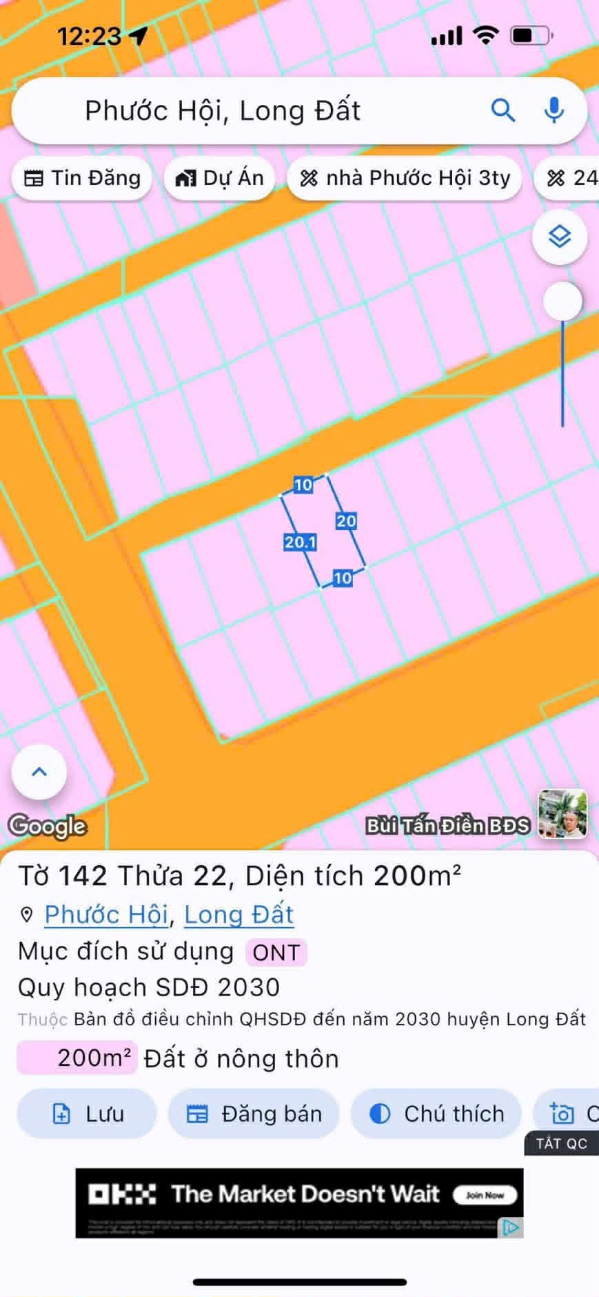 Cần bán Đất đường Võ Văn Kiệt, Xã Lộc An, Diện tích 200m², Giá 1.55 Tỷ 2
