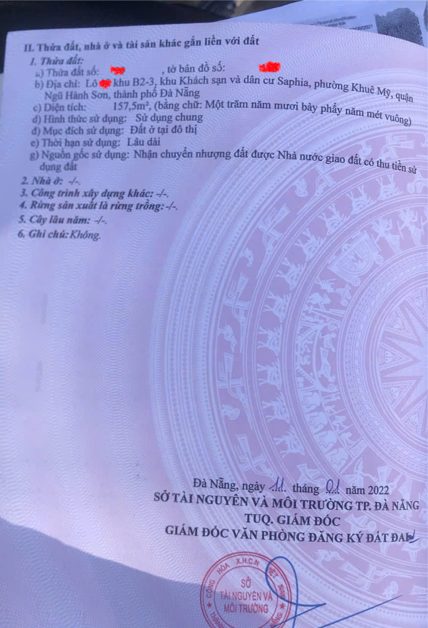 21 tỷ,157,5m2.Đất đường Nguyễn Khắc Viện rông 15m,Sát đường Minh Mạng, nhìn biển Sơn Thủy