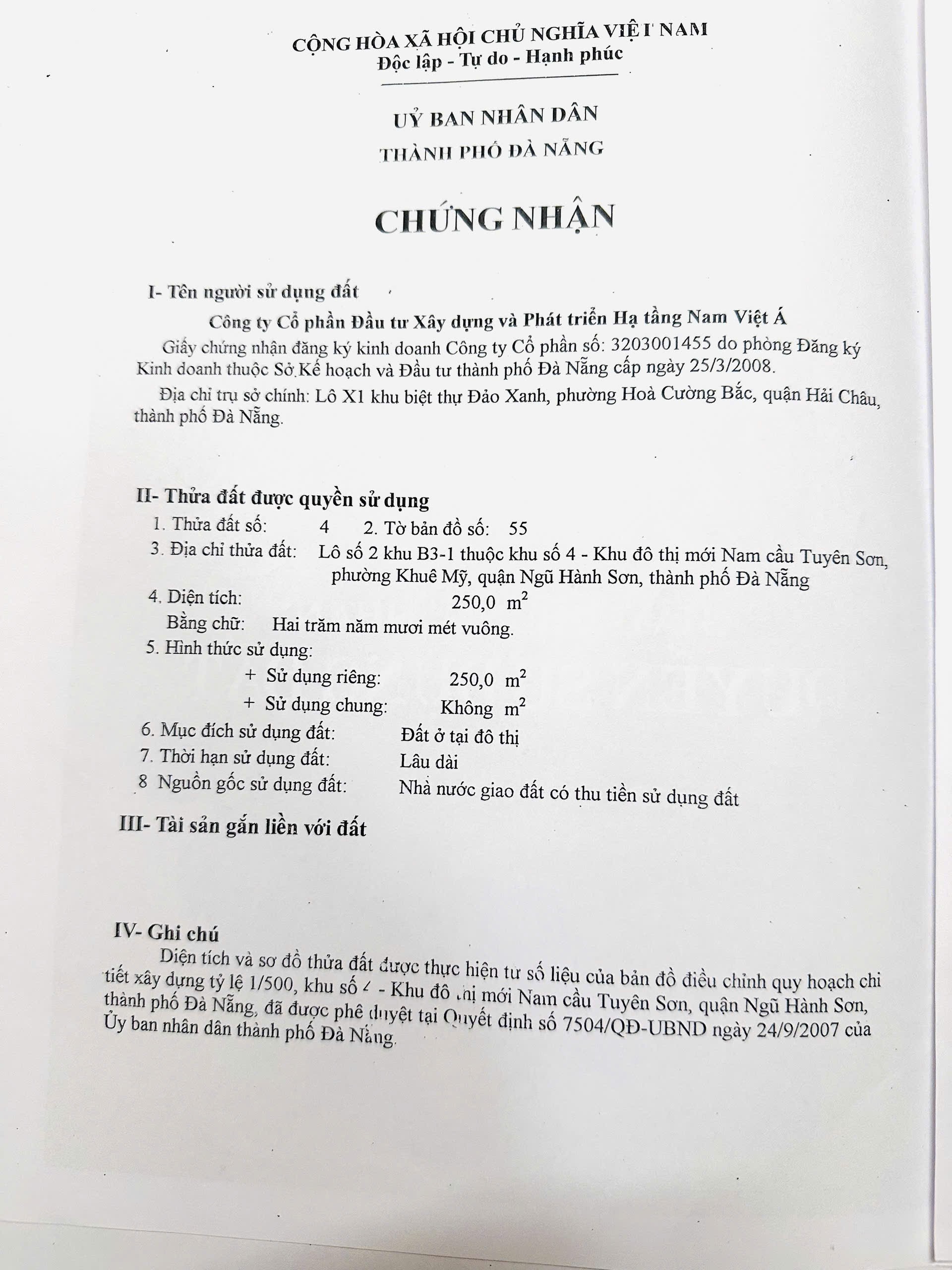 Cần bán Đất đường Bùi Tá Hán, Phường Hòa Hải, Diện tích 250m², Giá 24 Tỷ 5