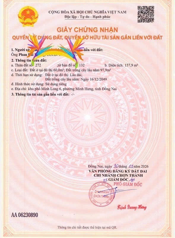 Cần bán Đất Xã Minh Long, Chơn Thành, Diện tích 220m², Giá 500 Triệu 5