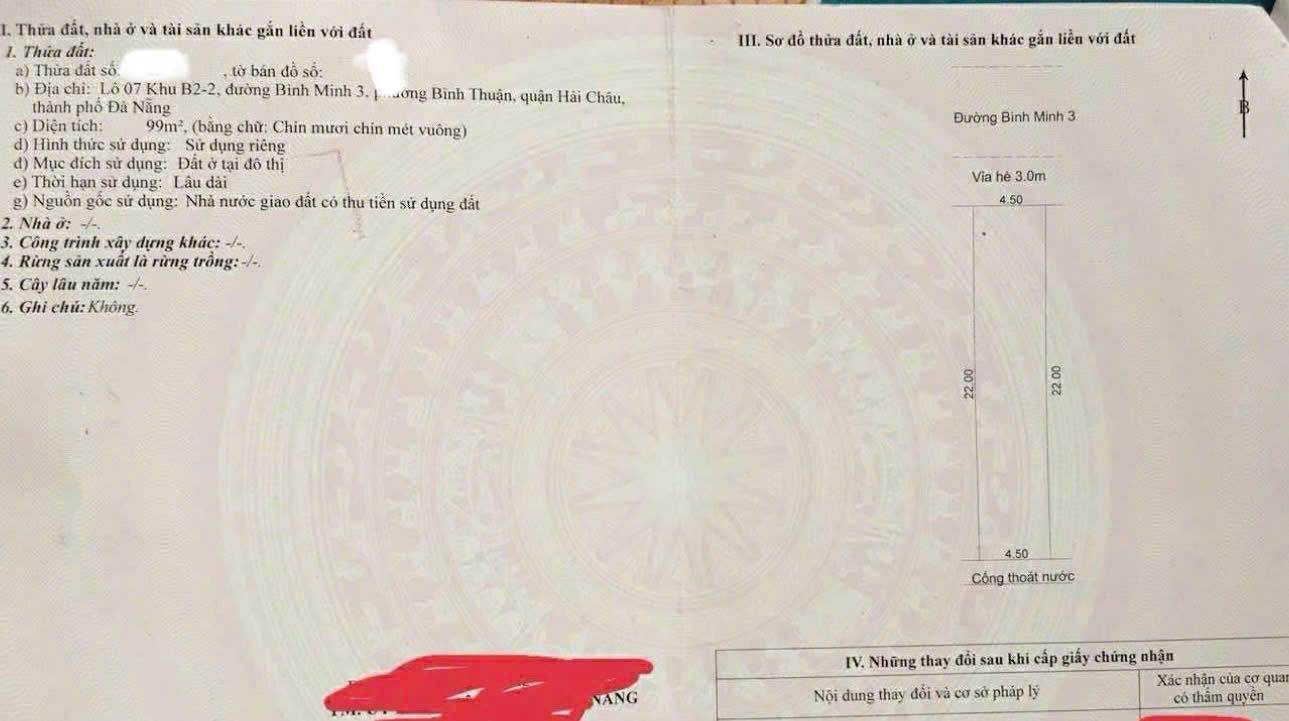 Cần bán Đất đường Bình Minh 3, Phường  Hải Châu I, Diện tích 200m², Giá 31 Tỷ 7