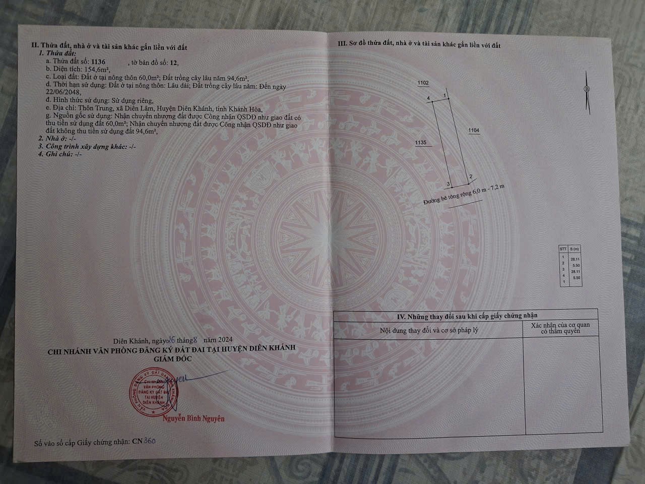 Bán đất Diên Lâm sau lưng Uỷ ban cũ gần cầu Phú Cốc - đường thông ô tô thoải mái 4