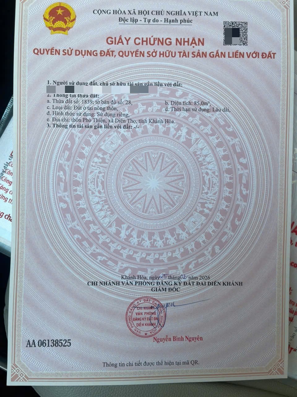 Bán đất Diên Phước mặt đường Phò Thiện full thổ cư sát bên Hương Lộ 39 3