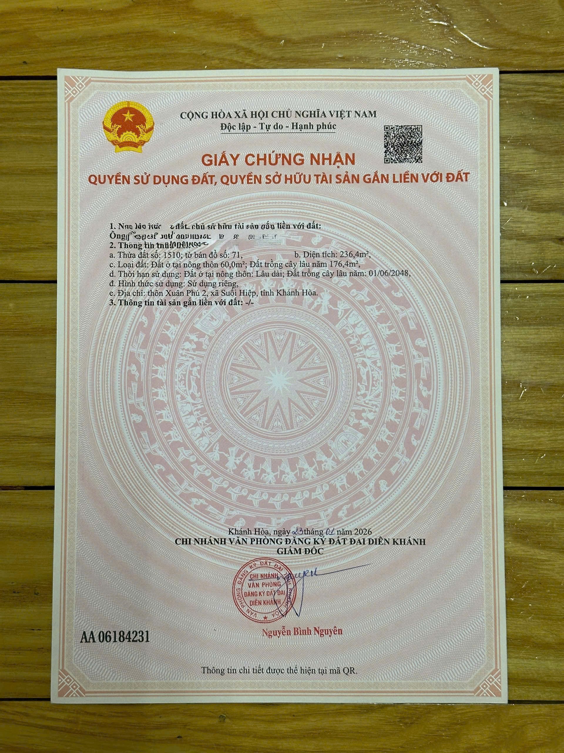 Bán đất đất Suối Tiên giáp suối có thổ mặt tiền đường nhựa gần Uỷ ban xã - view cánh đồng 6