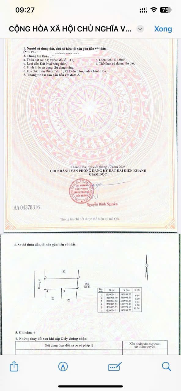 Bán đất Diên Đồng thôn Đồng Trăn 1 giá rẻ full thổ cư đường thông (thôn 2 cũ) 6