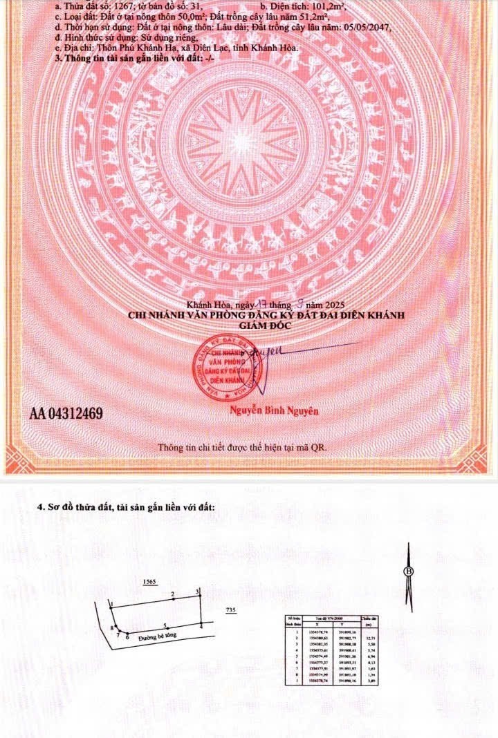 Bán đất Diên Thạnh lô góc 2 mặt tiền đường thông sát bên Võ Nguyên Giáp (cách chỉ 100m) 4