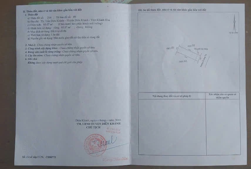 Bán đất tái định cư thị trấn Diên Khánh Tổ DP Dinh Thành 2 gần ngã tư Nguyễn Trãi - QL1A 7