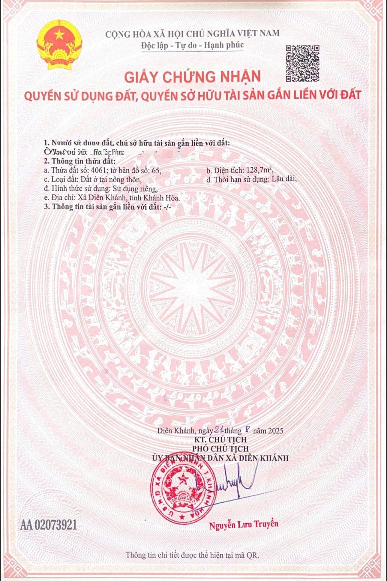 Bán đất tái định cư dự án Khu dân cư Phú Ân Nam 2 - xã Diên An sát bên 23/10 8