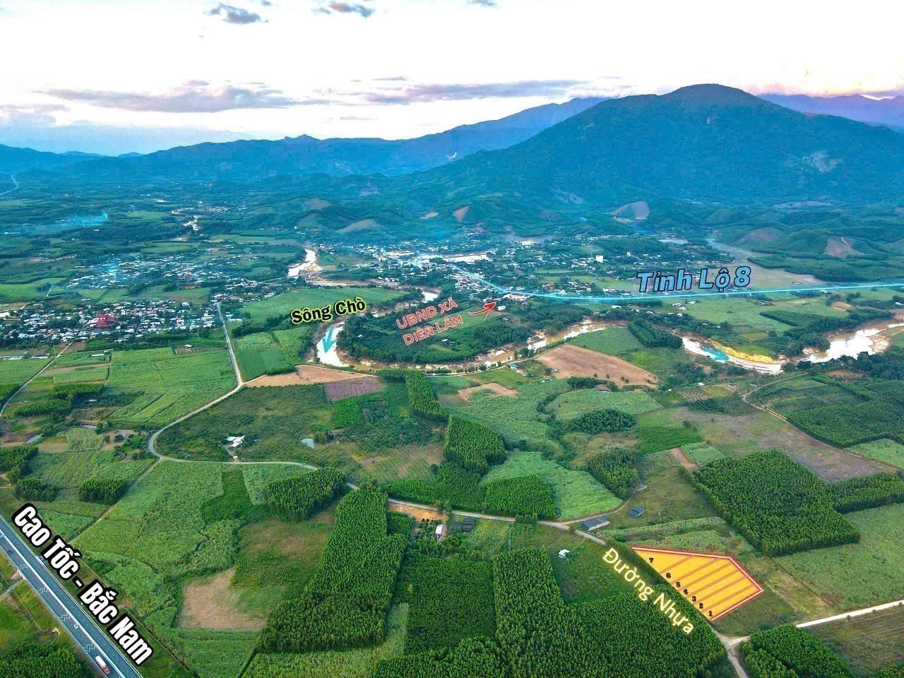 Bán đất vườn Diên Đồng giá rẻ mặt tiền đường nhựa liên xã 5