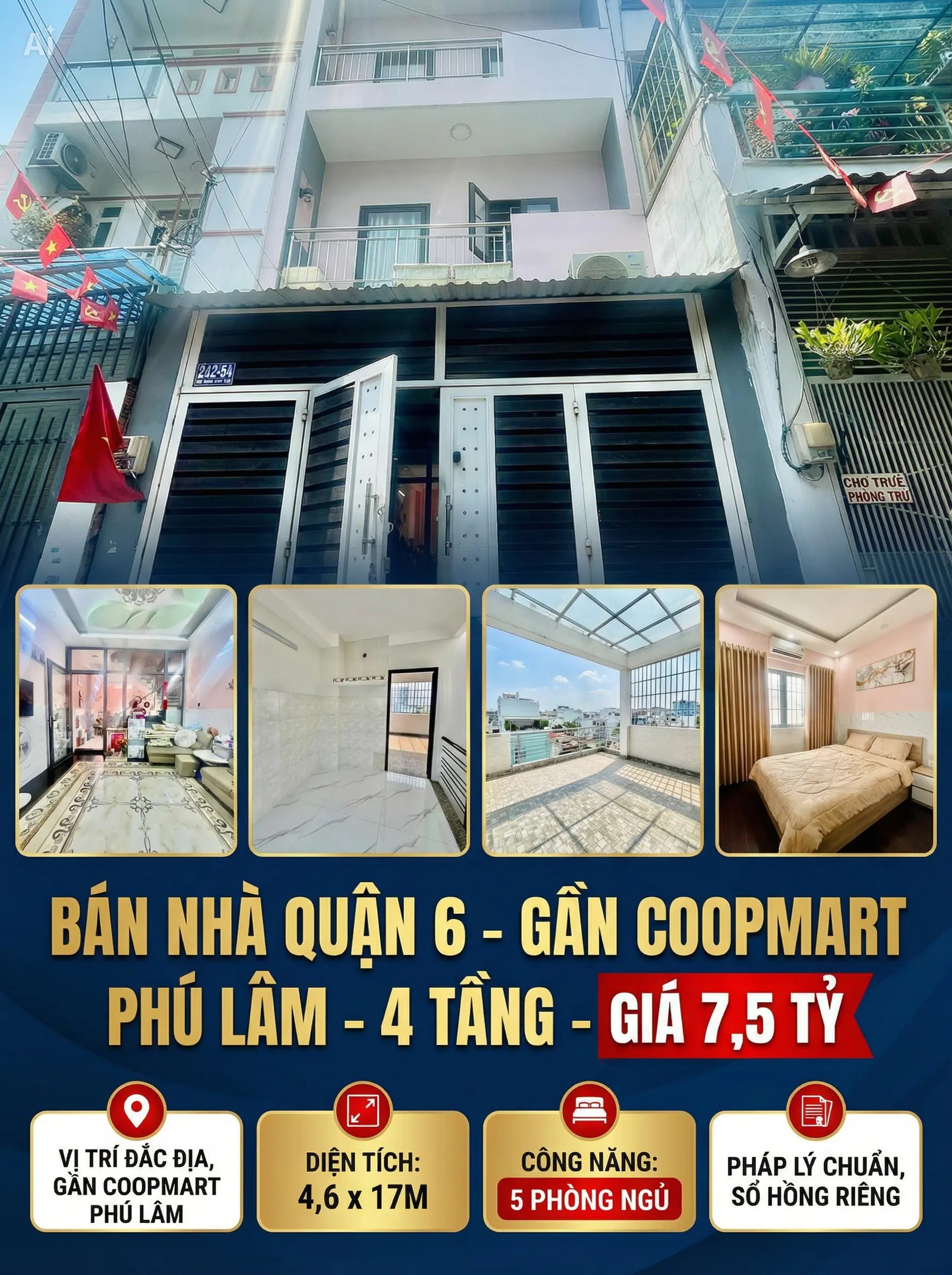 Cần bán Nhà ở, nhà cấp 4, nhà hẻm đường Bà Hom, Phường 13, Diện tích 63m², Giá 7500 Triệu 5