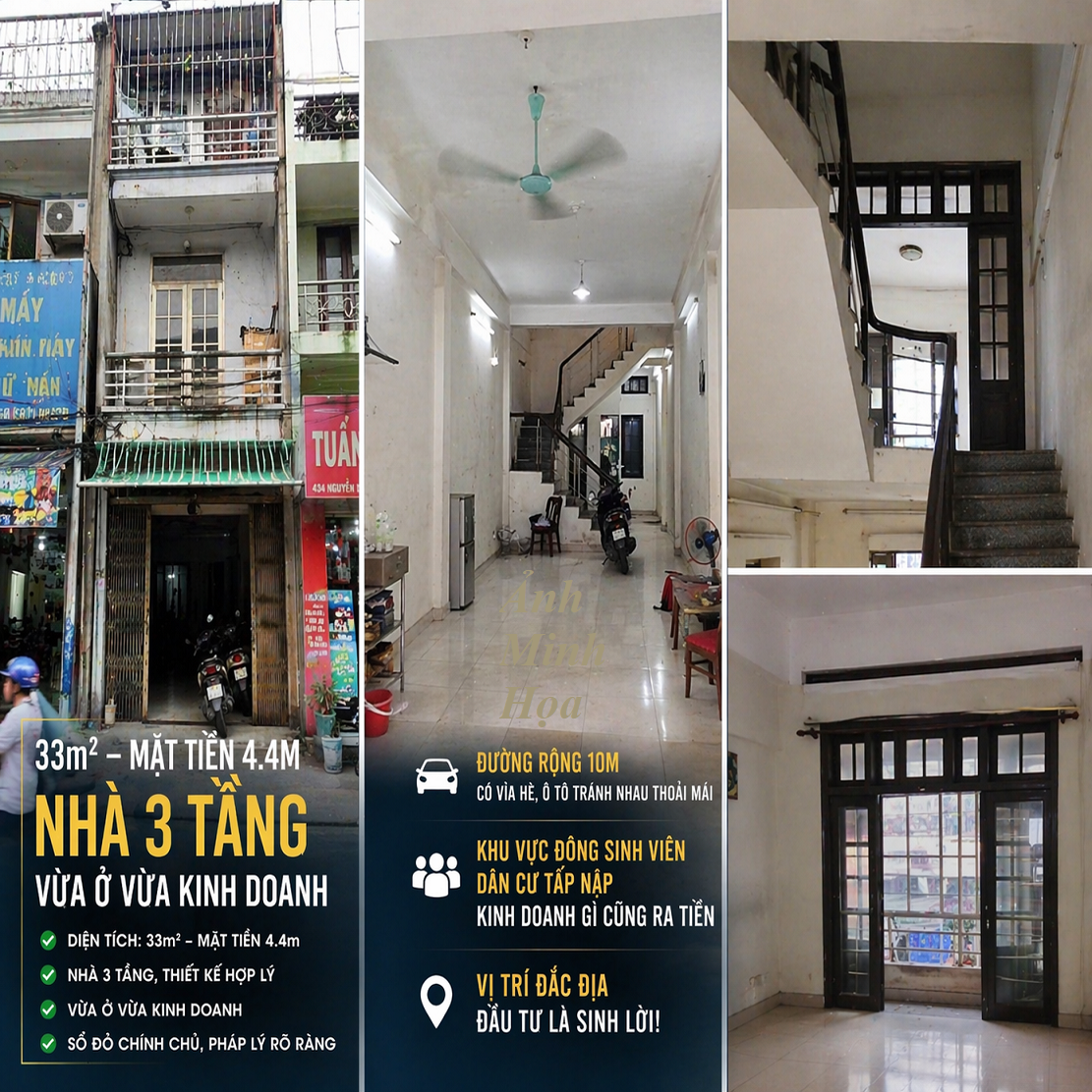 Nhà hiếm tại chợ sinh viên HVNN – kinh doanh đỉnh cao. 33m2 3 tầng giá tốt. Lh 0989894845 4