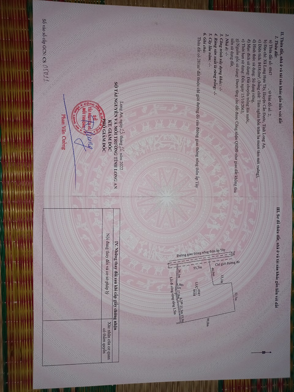 Đất lúa Óc Đảo Long Hựu 1000m2 mt xe hơi giá rẻ cho khách mua 1 tỏi 2 5