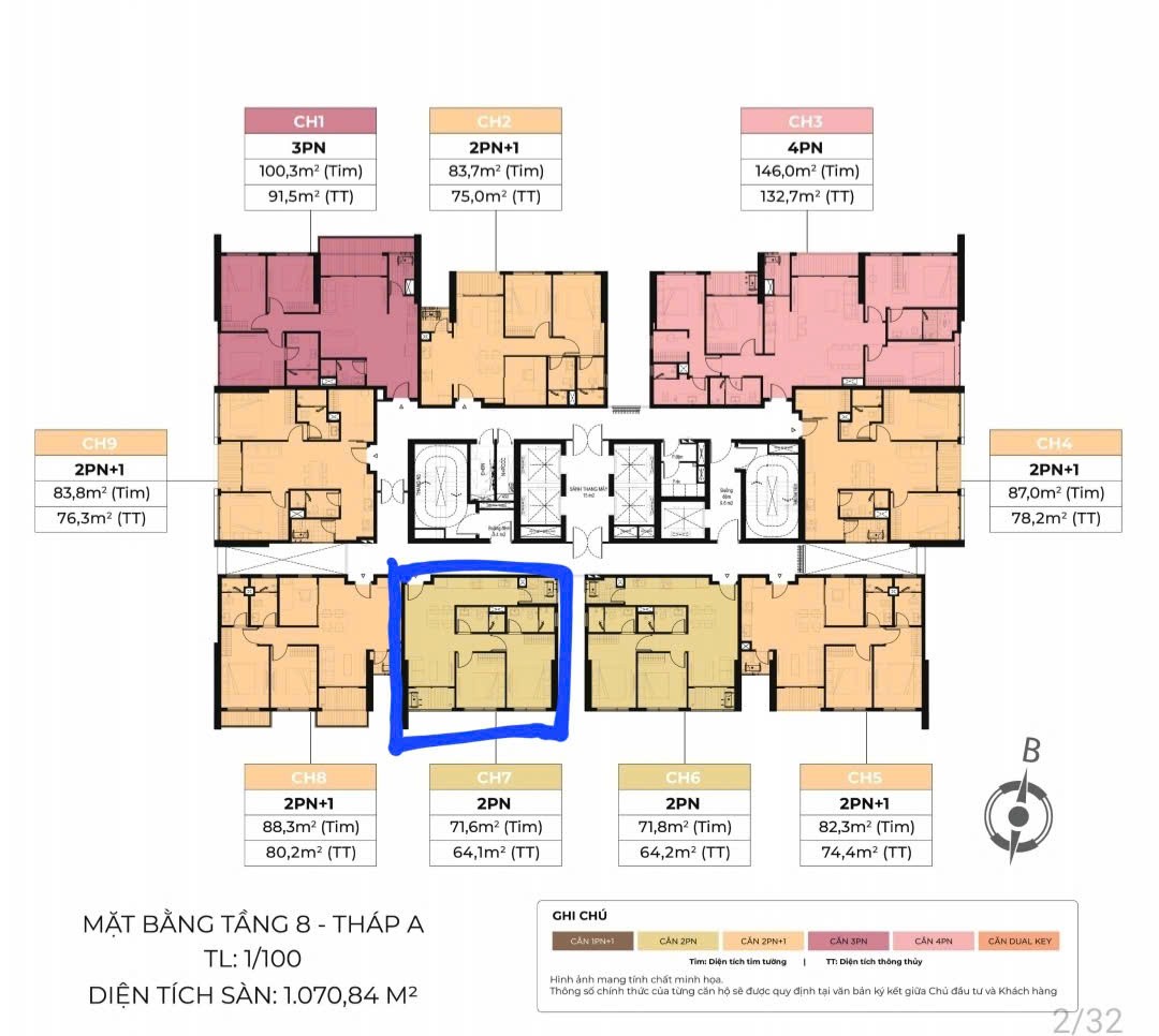 Cần bán Căn hộ chung cư dự án BV Diamond Hill Thái Nguyên, Diện tích 71m², Giá 3 Tỷ 2