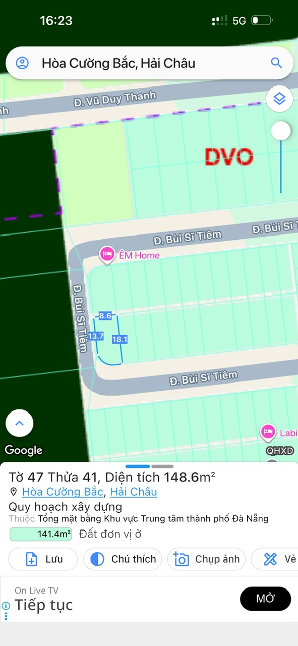 31 tỷ/149m2,Đất Quận Hải Châu,sát vòng quay Mặt Trời,Siêu Thị Lotte,đường Bùi Sỹ Tiêm 4