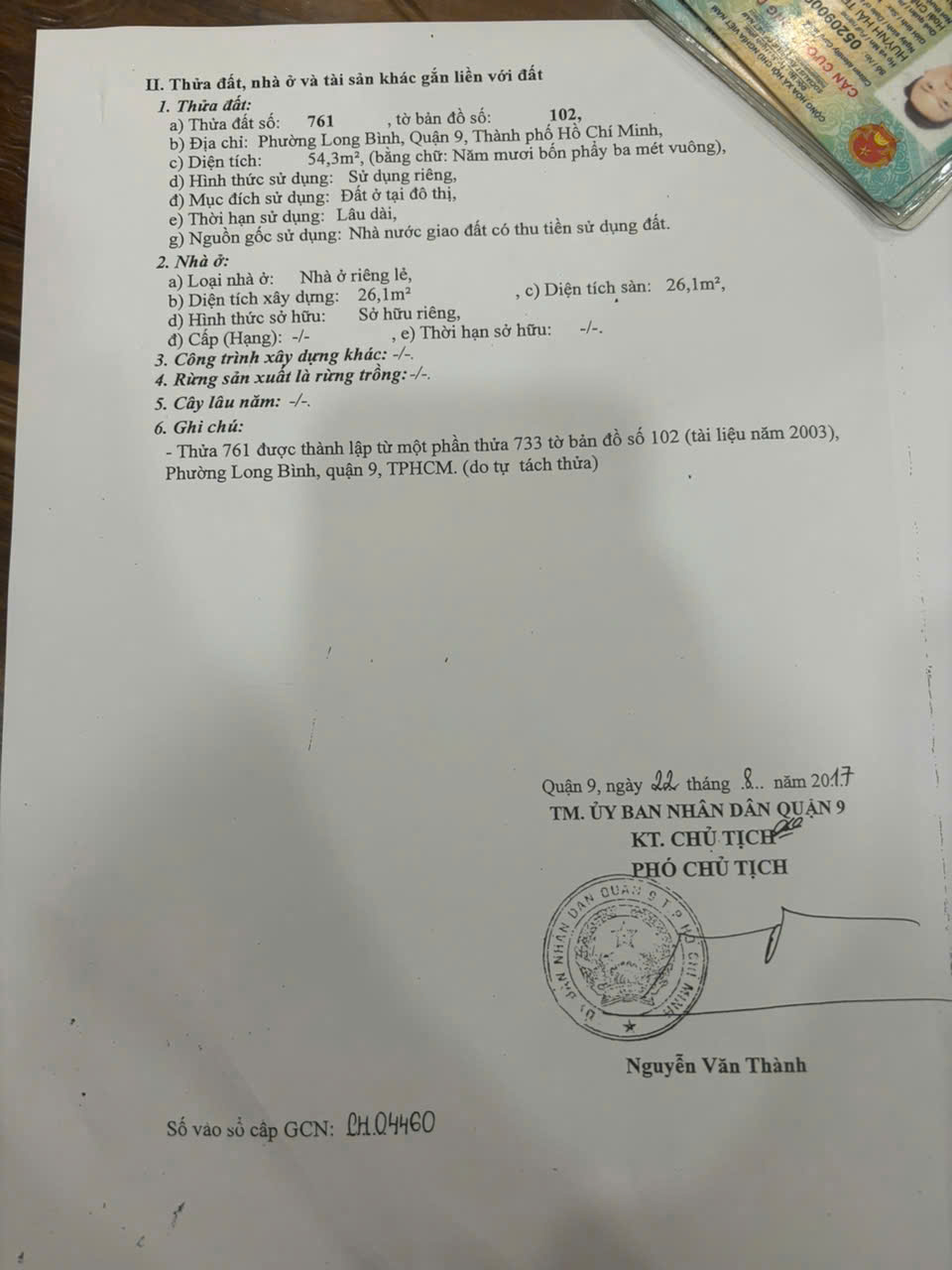 Cần bán Đất Quận 9, Hồ Chí Minh, Diện tích 54m², Giá 03.6 Tỷ 7