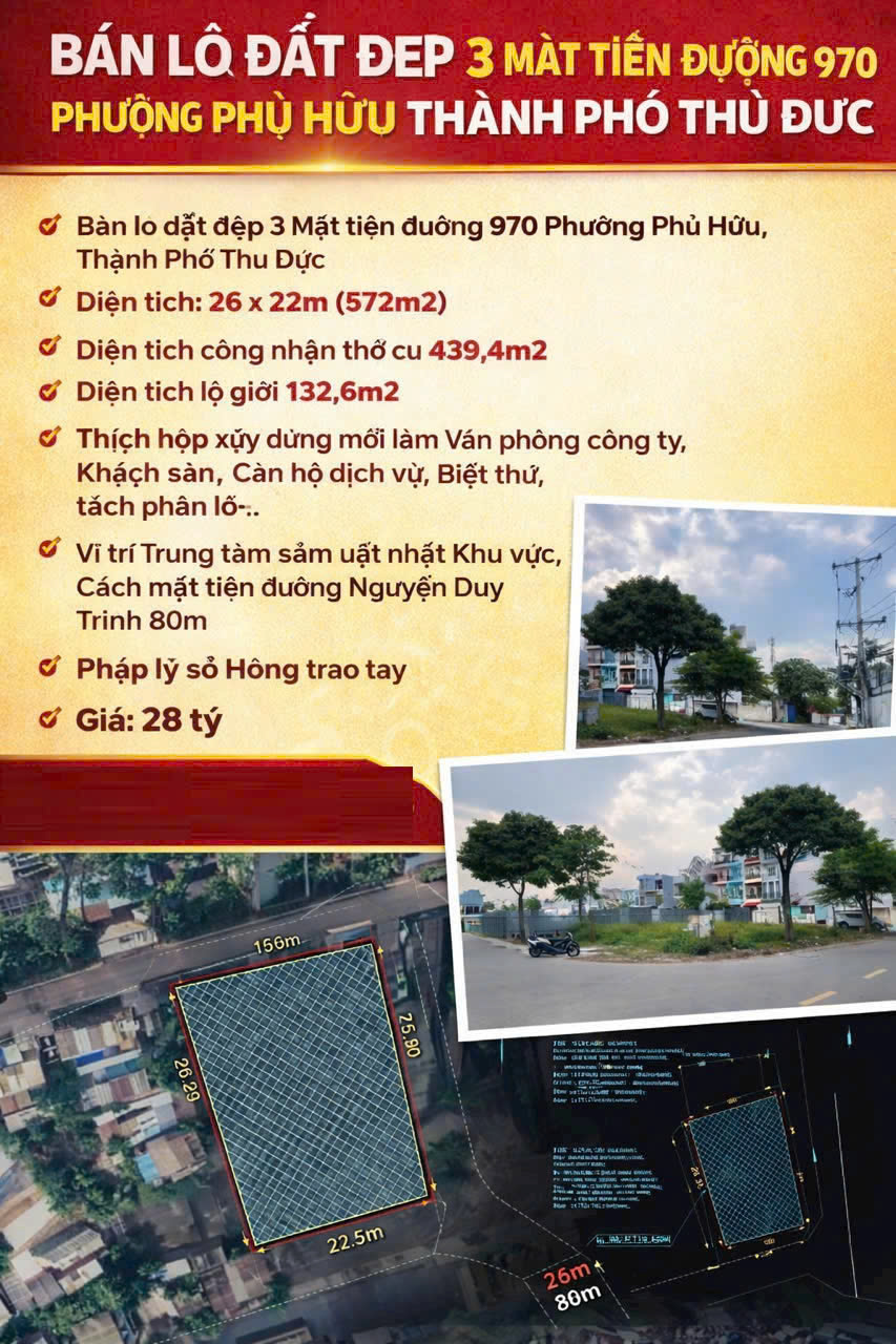 Cần bán Đất Phường Phú Hữu, Quận 9, Diện tích 470m², Giá 28 Tỷ