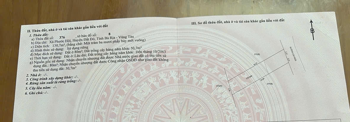 Cần bán Đất đường 44B, Xã Phước Hội, Diện tích 140m², Giá Thương lượng 4