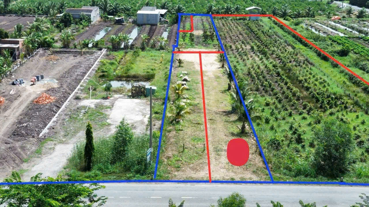 Bán đất mặt tiền tỉnh lộ 818, Tân Thành, Thủ Thừa dt 451m2 full thổ giá 3,15 tỷ 2