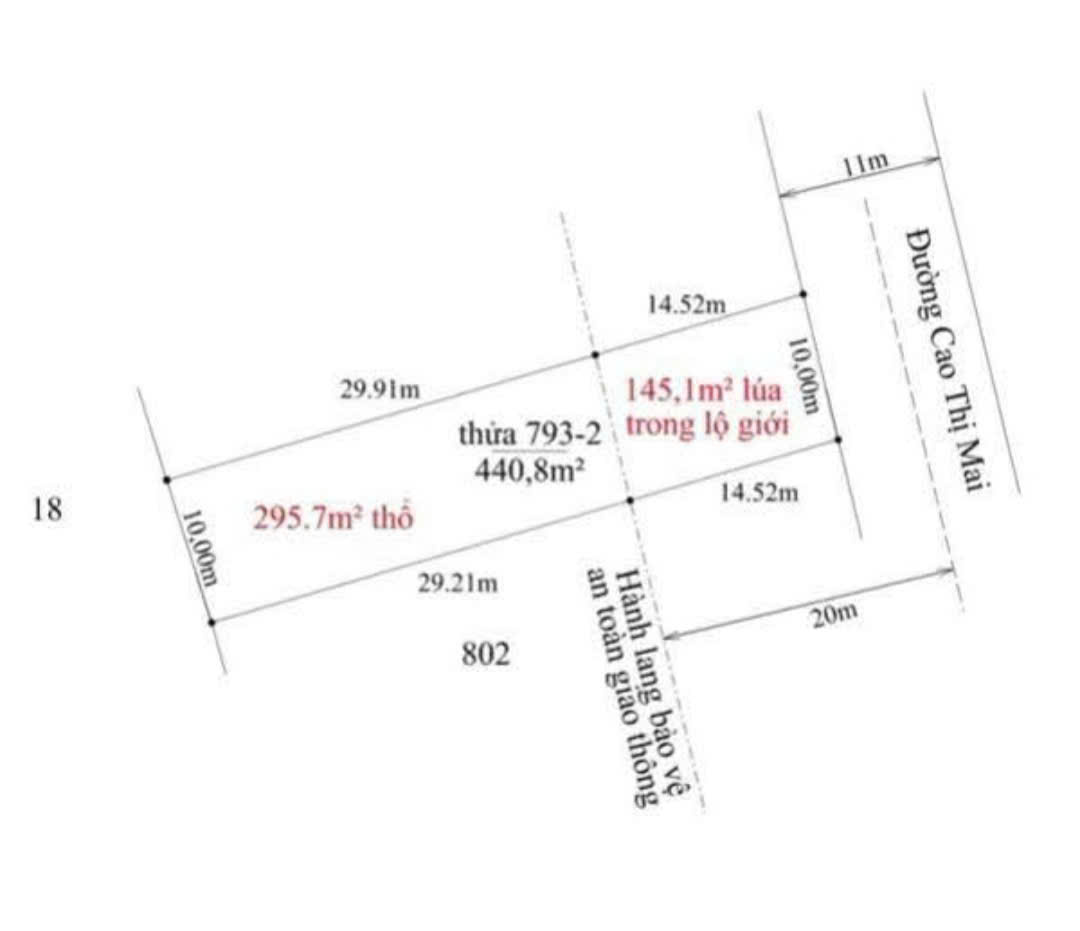 Bán đất mặt tiền Cao Thị Mai, Bình Trinh Đông , Tân Trụ dt 440,8m2 (295,7m2 thổ) giá 2,45 tỷ 3