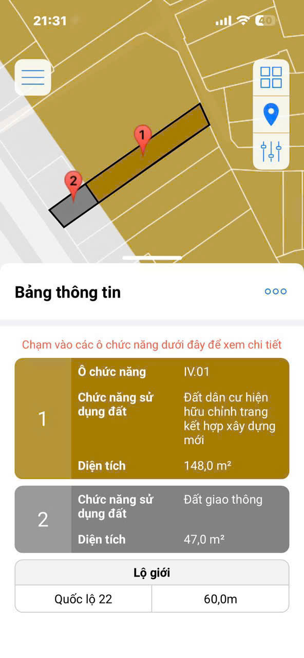 HÀNG CÒN CHINH CHỦ - 2 MẶT TIỀN QL22 – THỊ TRẤN HÓC MÔN – 5x40M – CHỈ 12 TỶ 4