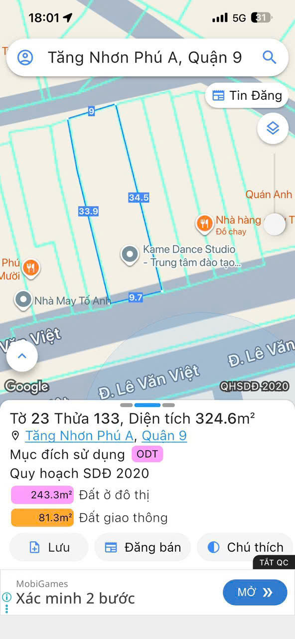 Cần bán Nhà mặt tiền Phường Tăng Nhơn Phú A, Quận 9, Diện tích 275m², Giá 43 Tỷ 2