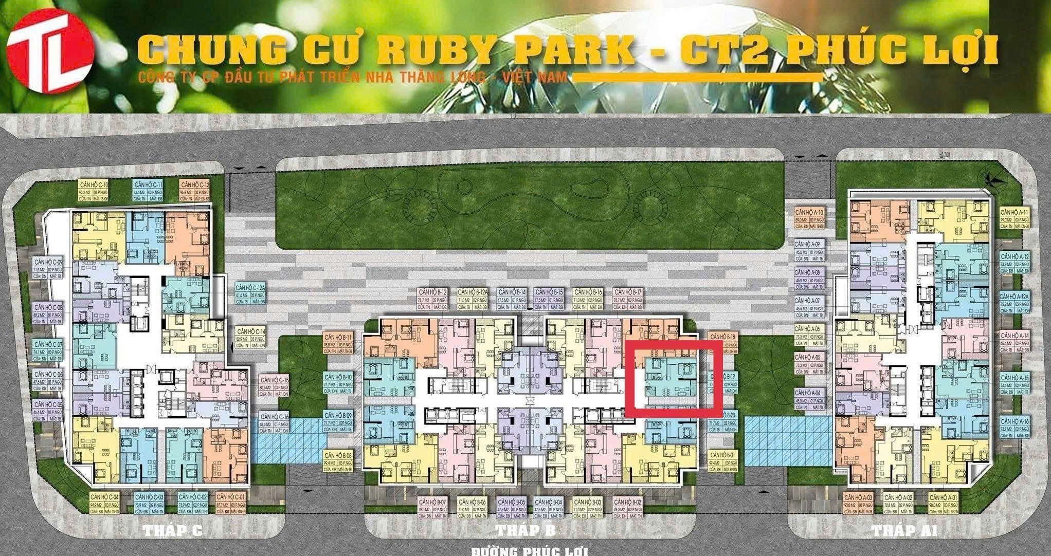 Bán căn hộ chung cư Ruby Phúc Lợi 75m 2 ngủ chỉ từ 1,5 tỷ nhận nhà 2027 mua TT từ CĐT