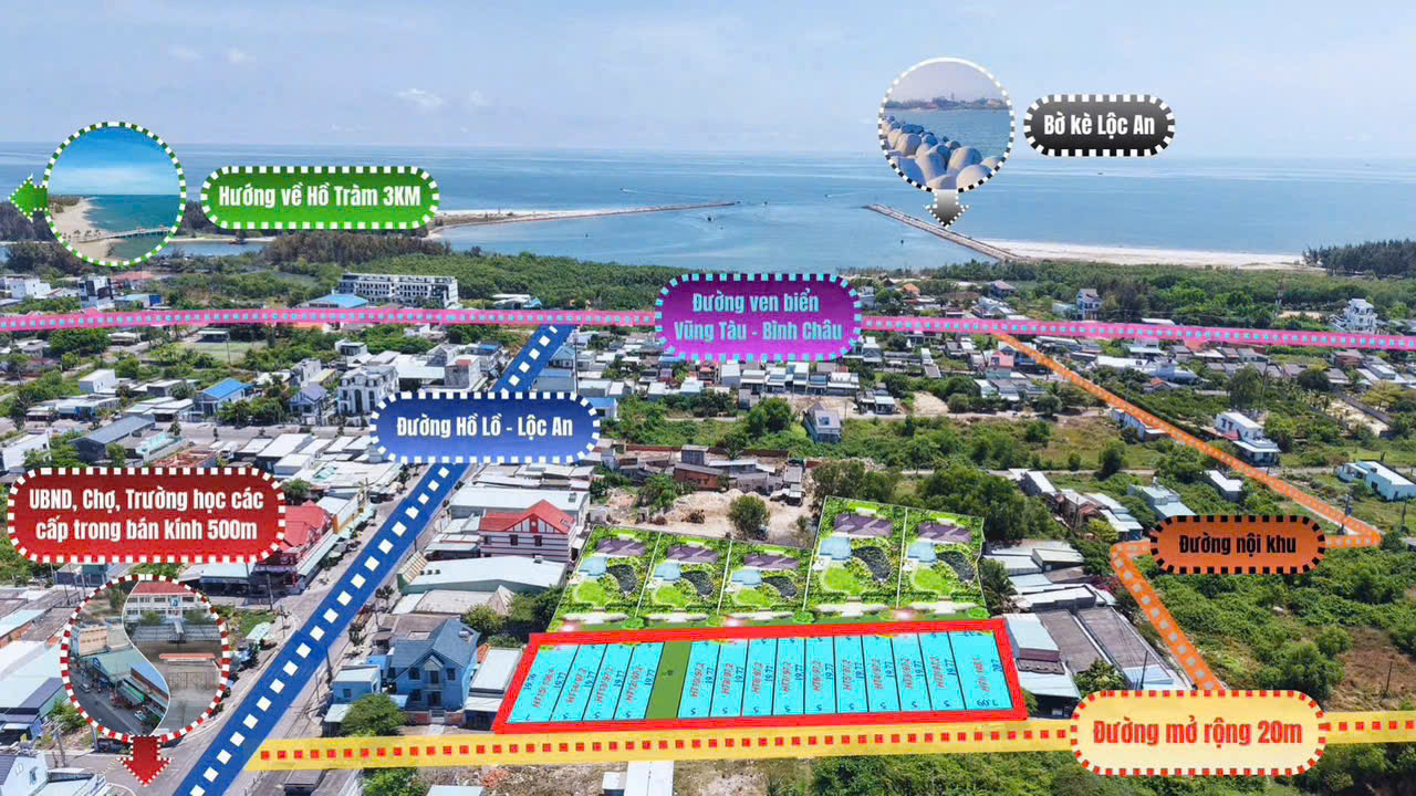 Cần bán Đất đường Quốc Lộ 55, Xã Lộc An, Diện tích 148m², Giá Thương lượng