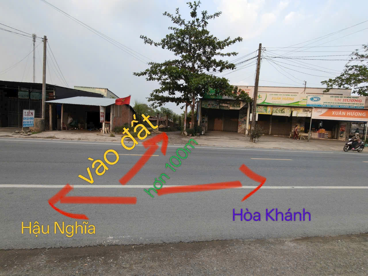 Bán nền thổ cư hẻm đường đá xanh oto xã Hòa Khánh Đông dt 175m2 giá 950 triệu 2