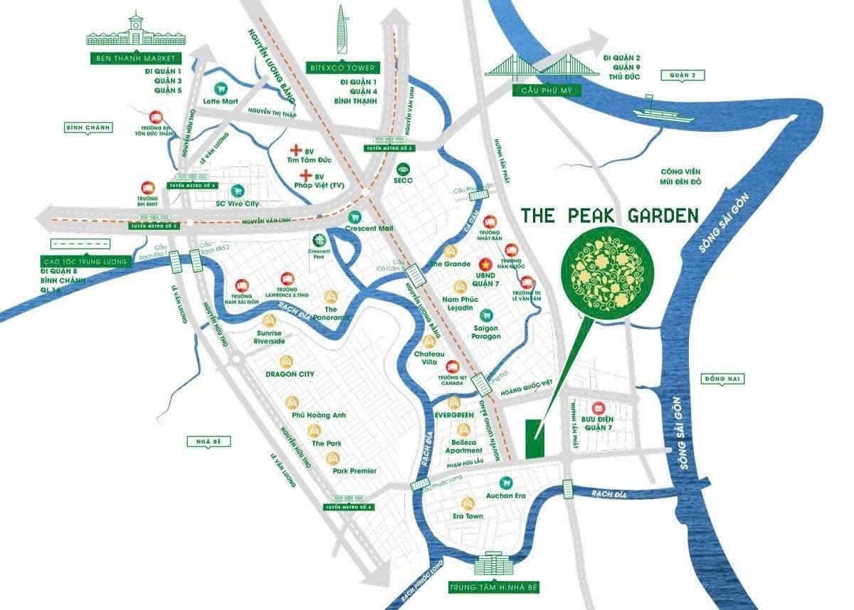 Nhận giữ chỗ 200 căn The Peak Garden cạnh nhà ga Tân Mỹ, Quận 7 giá từ 75 triệu/m2 2