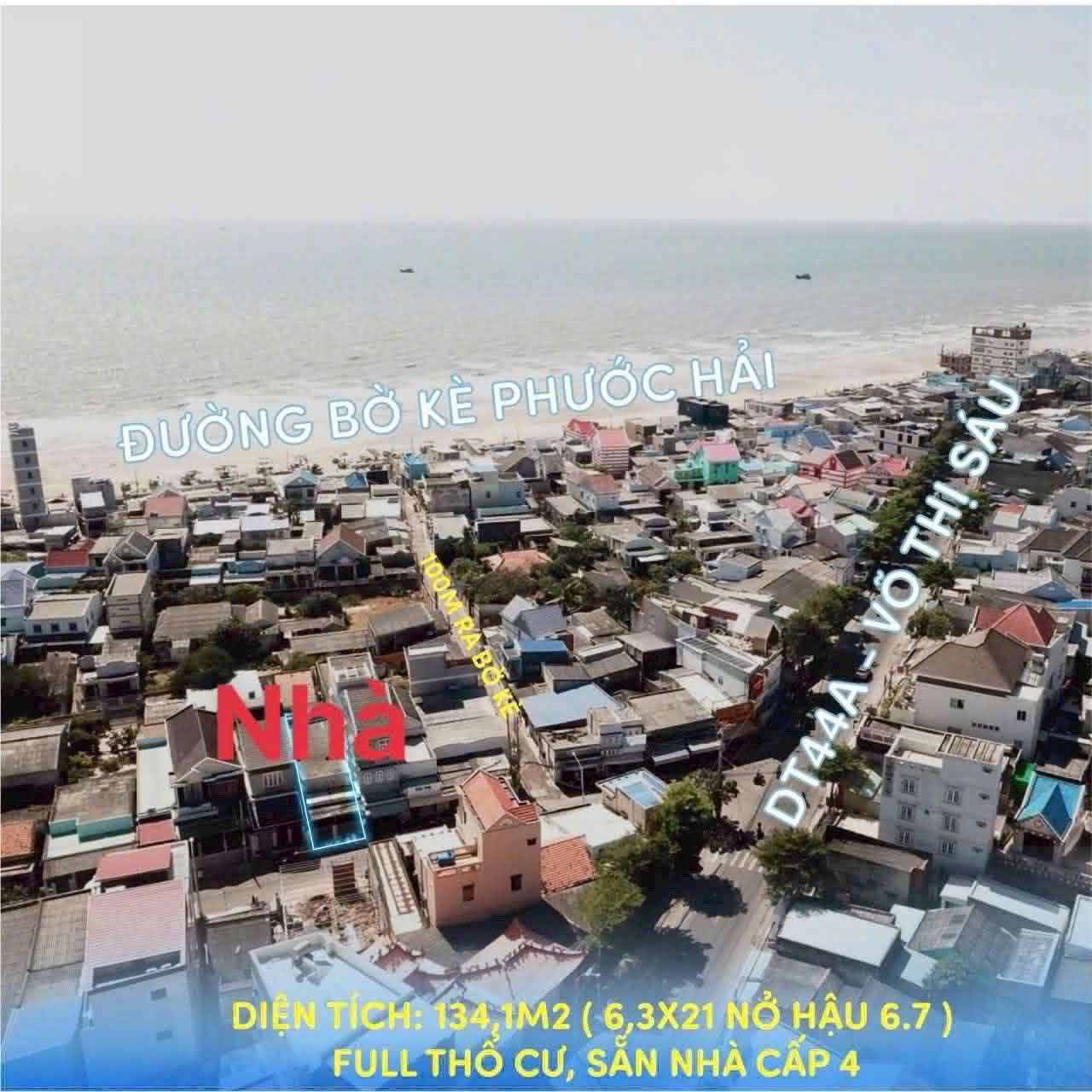 Cần bán Đất đường Tỉnh lộ 44B, Thị trấn Phước Hải, Diện tích 134m², Giá 1.7 Tỷ 4