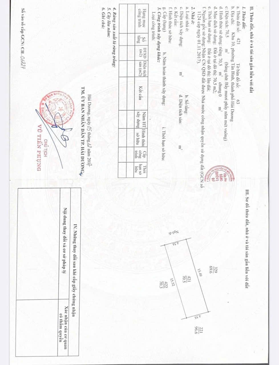 Bán lô đất ngõ 381 Ngô Quyền, phường Tân Bình, TP HD, 70.5m2, mt 4.54m, đường oto, chỉ 2.2x tỷ 2