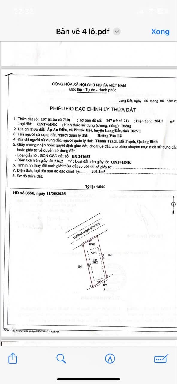 Cần bán Đất đường Võ Văn Kiệt, Xã Lộc An, Diện tích 216m², Giá 1.55 Tỷ