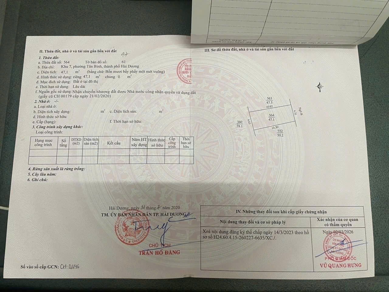 Bán đất Bình Lộc 47.1m2 hướng Đông ngõ 4m giá 1ty5xx 2