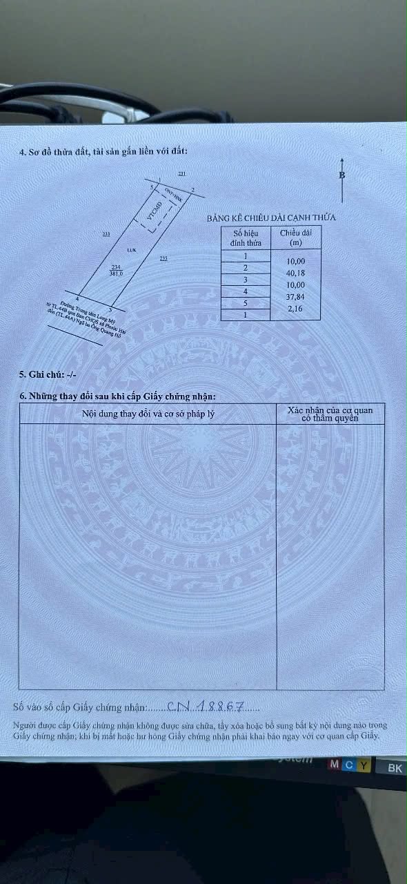 Cần bán Đất đường Tỉnh lộ 44B, Xã Long Mỹ, Diện tích 381m², Giá 1.25 Tỷ 2