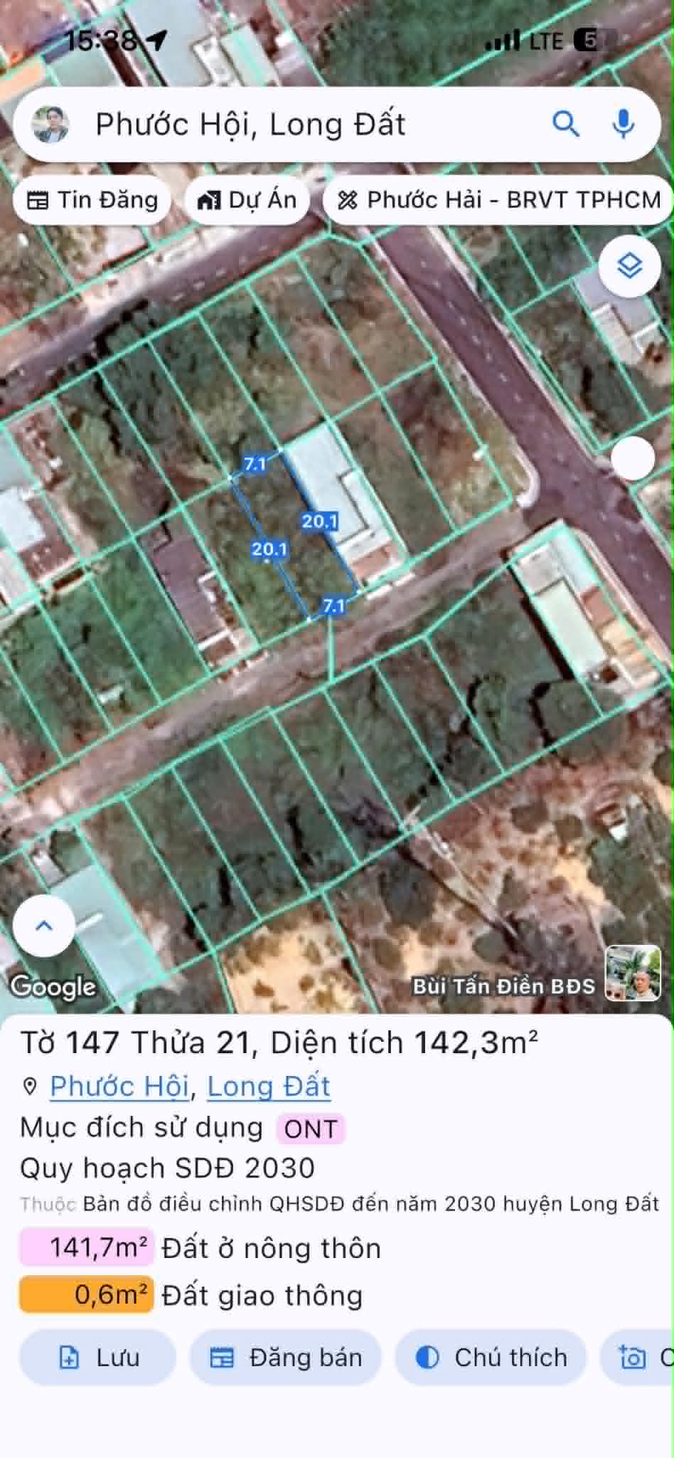 Cần bán Đất đường Võ Văn Kiệt, Xã Lộc An, Diện tích 142m², Giá 01.55 Tỷ 3