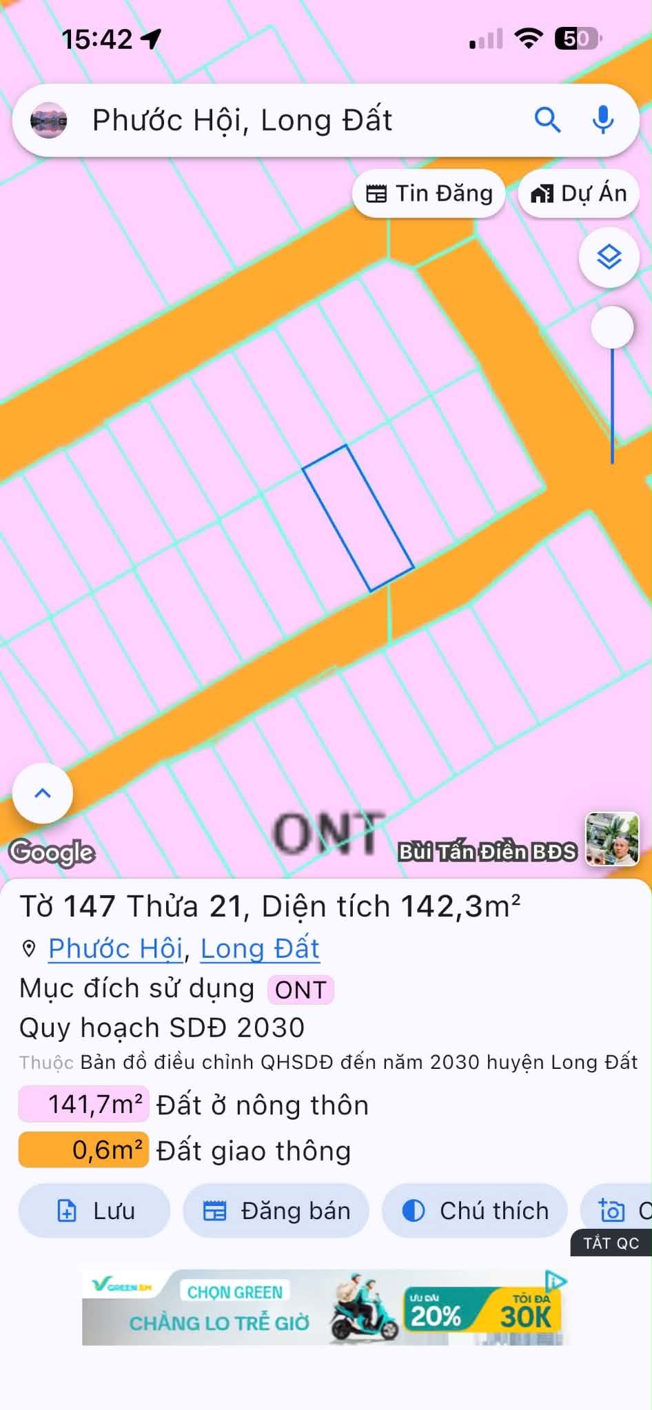 Cần bán Đất đường Võ Văn Kiệt, Xã Lộc An, Diện tích 142m², Giá 01.55 Tỷ 2