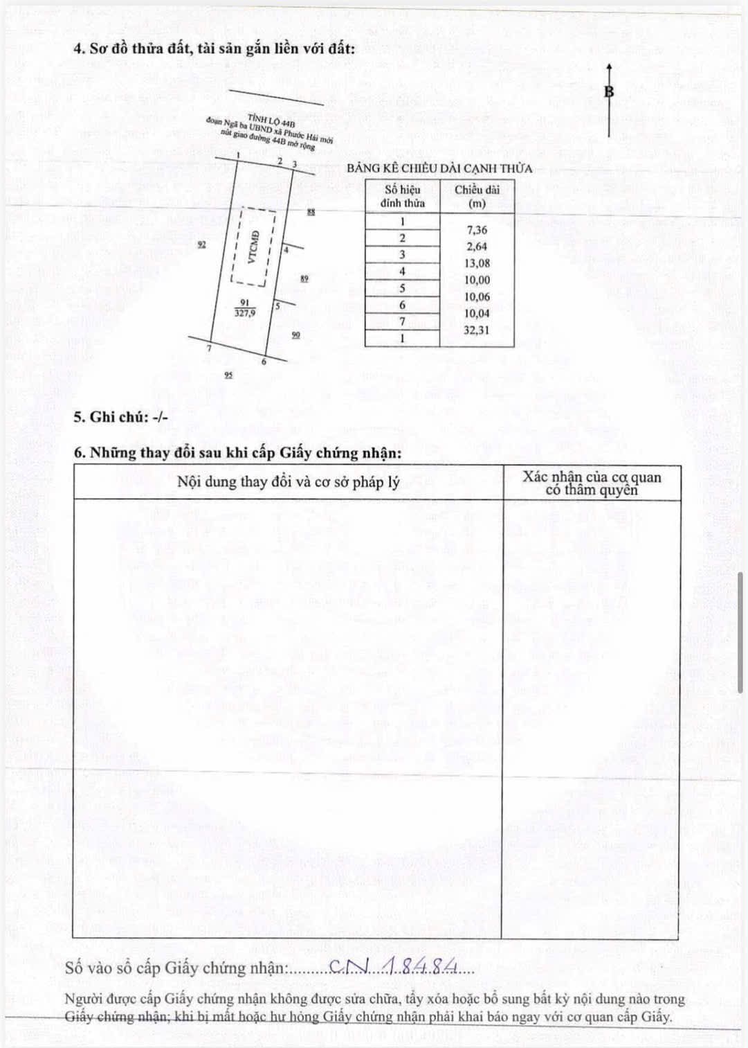 Cần bán Đất đường Tỉnh lộ 44B, Thị trấn Phước Hải, Diện tích 328m², Giá 1.15 Tỷ 2
