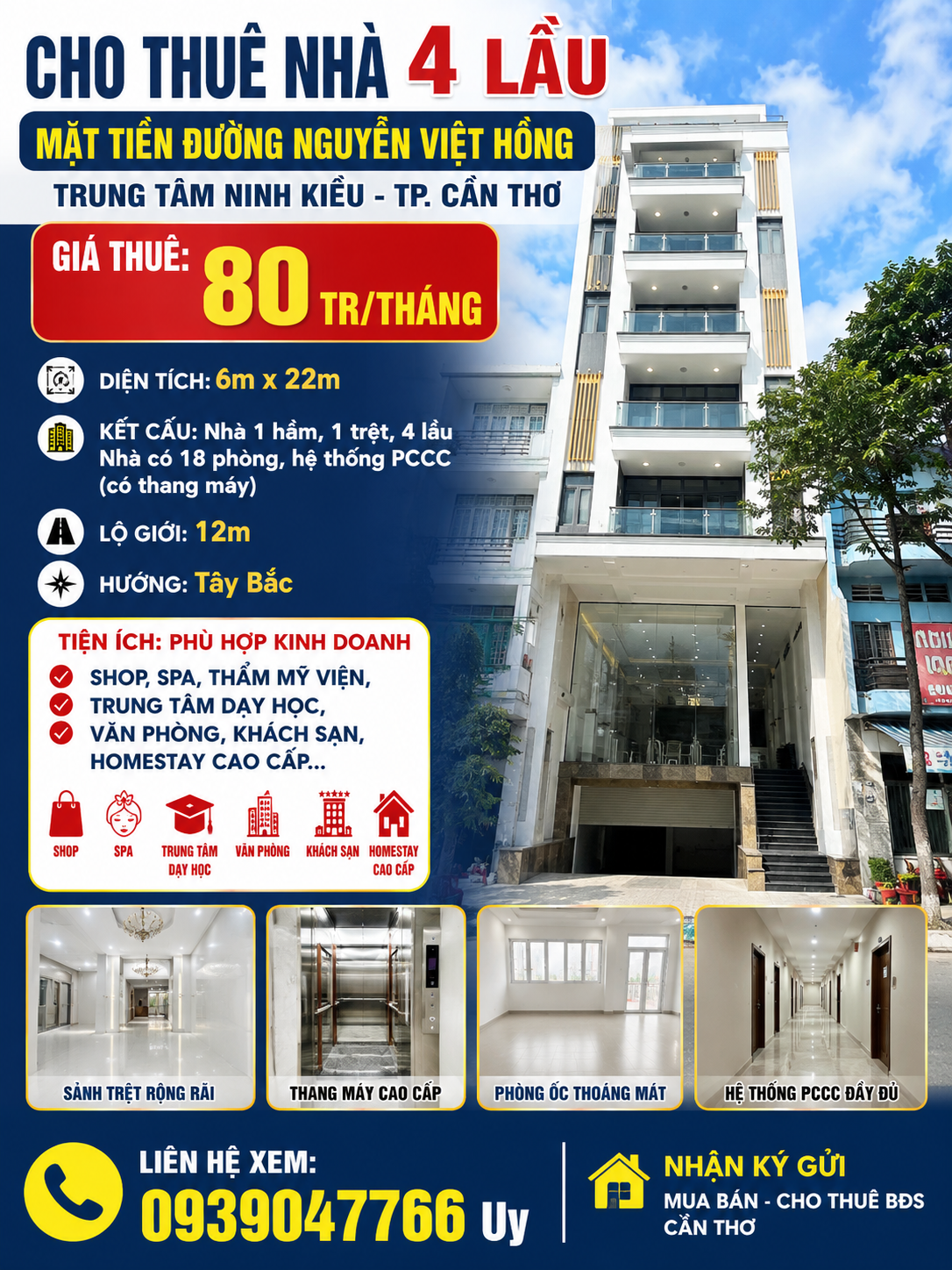 Cho thuê Nhà mặt tiền đường Nguyễn Việt Hồng, Phường An Phú, Diện tích 132m², Giá 80 Triệu/tháng