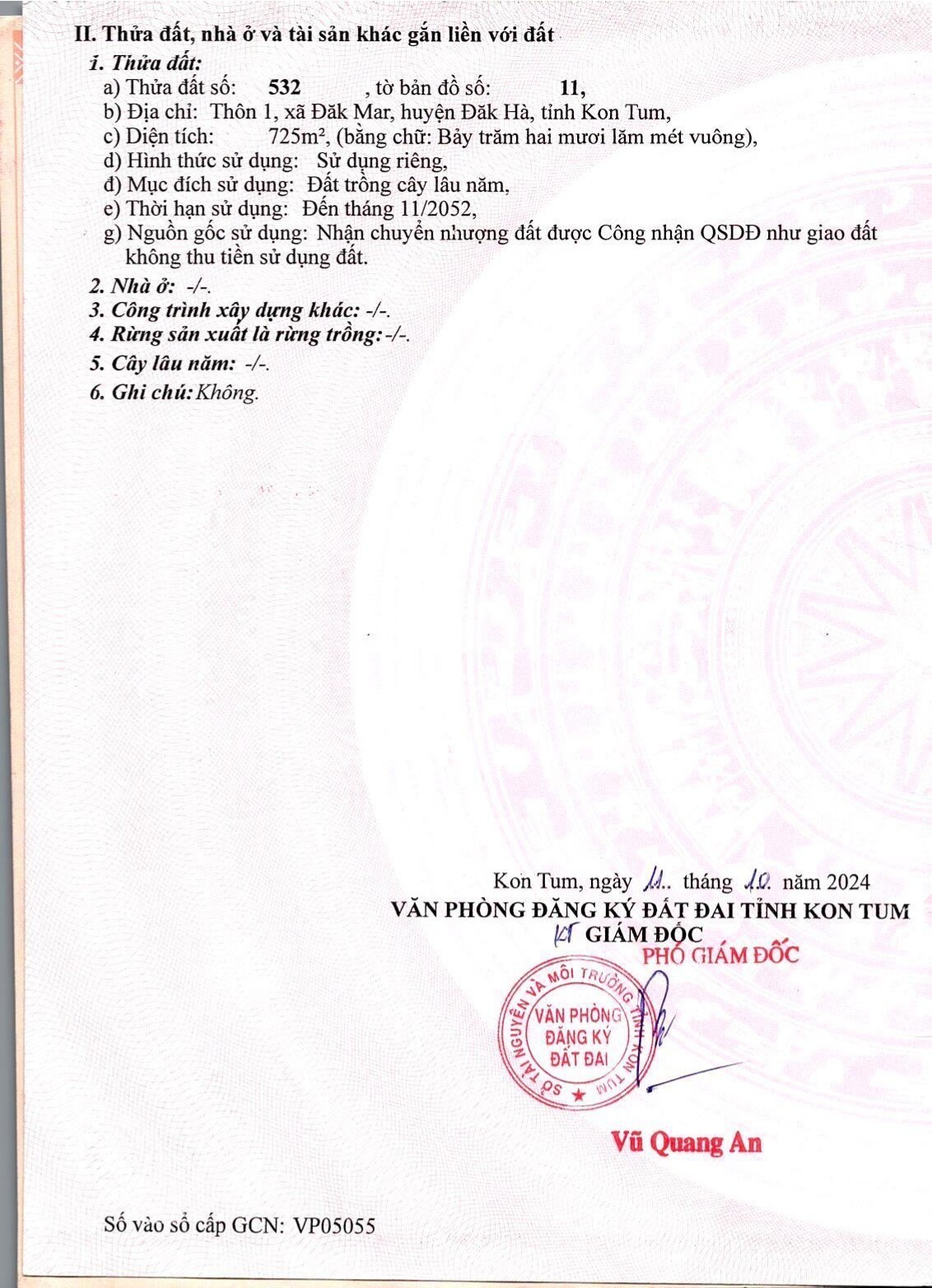 Lô đất siêu đẹp, ngay tại xã Đăk Mar 2