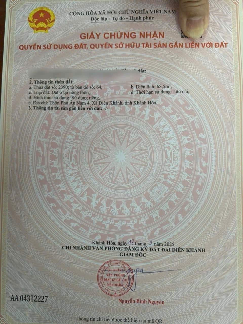 Bán đất Diên An thôn Phú Ân Nam 4 full thổ cư đường Gò Dầu Hạ gần chợ Bà Đề 8