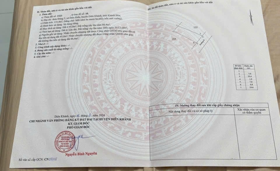 Bán đất Diên Điền thôn Đông 3 mặt đường Gò Chùa dân cư đông 8
