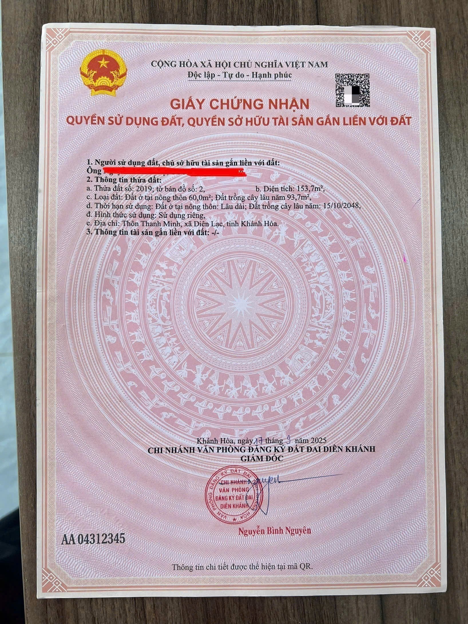 Bán đất Diên Lạc mặt tiền đường Tổ 13 ngay bên hông Uỷ ban xã đi vào 10