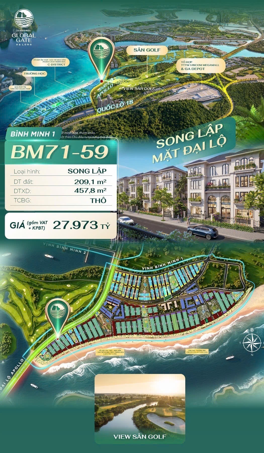 Cần bán Nhà mặt tiền dự án Vinhomes Hạ Long, Diện tích 209m², Giá Thương lượng