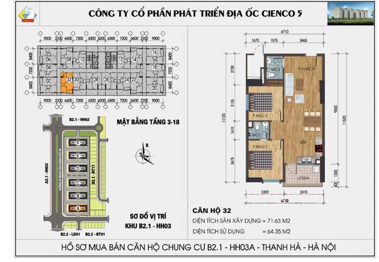 SỞ HỮU CĂN HỘ 72M2 BAN CÔNG NAM CỰC MÁT - GIÁ CHỈ 3,4 TỶ TẠI KĐT THANH HÀ
