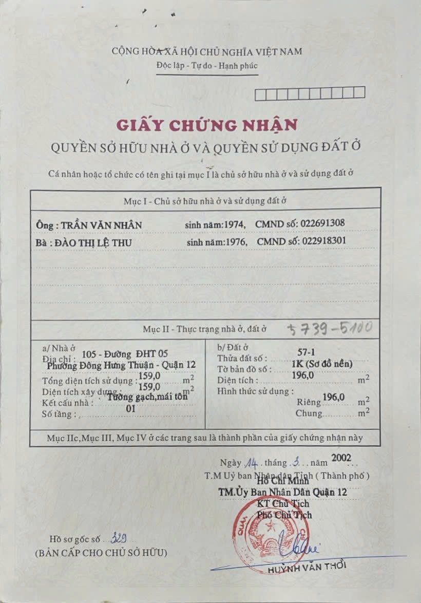 KẸT GẤP GIẢM SÂU MẶT TIỀN ĐÔNG HƯNG THUẬN – NGANG 12M HIẾM CHỈ 16Đ 4